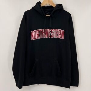 NORTHWESTERN VINTAGE SWEATSHIRT Black & Redish Burgundy Letters Size Large